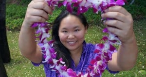 Wecome to Oahu with a lei greeting